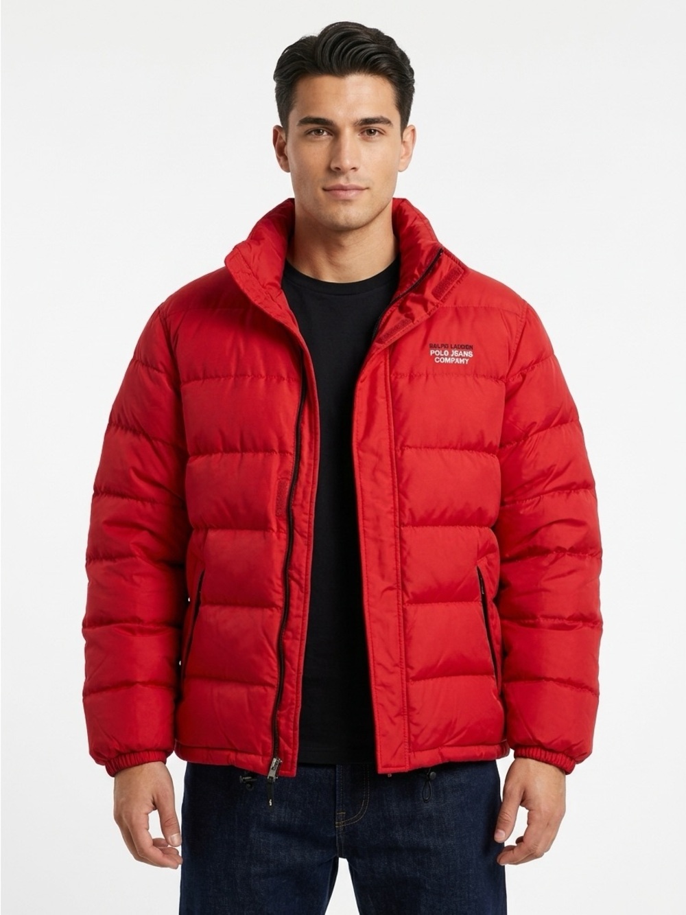 Polo Jeans Co Ralph Lauren Vintage Puffer Jacket Down Nylon Red L